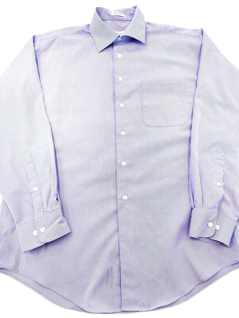 Pronto Uomo NonIron Blue Pinstripe Dress Shirt Men's 16.5 34/35 Classic Fit